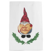 Scandi Tomten Kerstman Medium Cadeauzakje (Achterkant)
