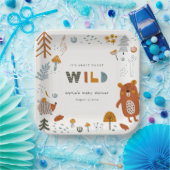 Scandi Wild Tropical Woodland Animals Baby shower Papieren Bordje (Feest)