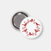 Scandi Wreath of Birds and Rosehips Magneet (Voorkant / Achterkant)