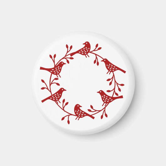 Scandi Wreath of Birds and Rosehips Magneet (Voorkant)