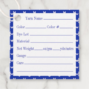 SCANDIA BLUE KNIT 2" vierkante garen Labels