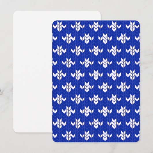 SCANDIA BLUE KNIT 4.25x6.25 Carte plate / Vertical (Devant / Derrière)