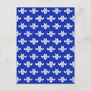 SCANDIA BLUE KNIT Briefkaart / verticaal