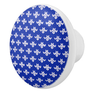 SCANDIA BLUE KNIT Ceramic Knob. Keramische Knop
