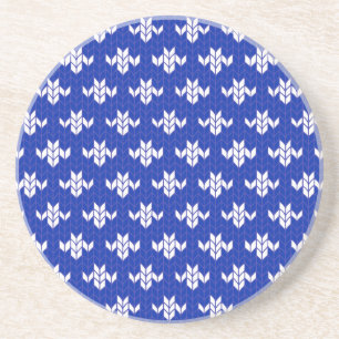 SCANDIA BLUE KNIT Dessous de verre rond de grès