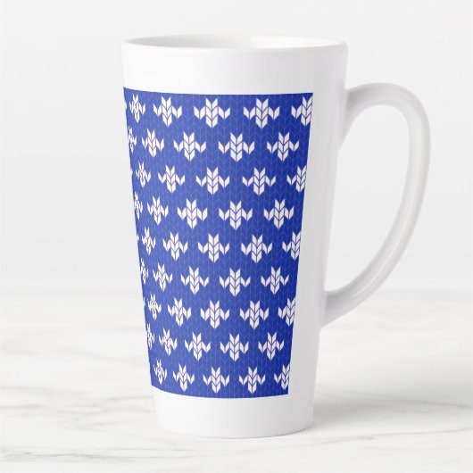 SCANDIA BLUE KNIT Tall Latte Mok (Rechts)