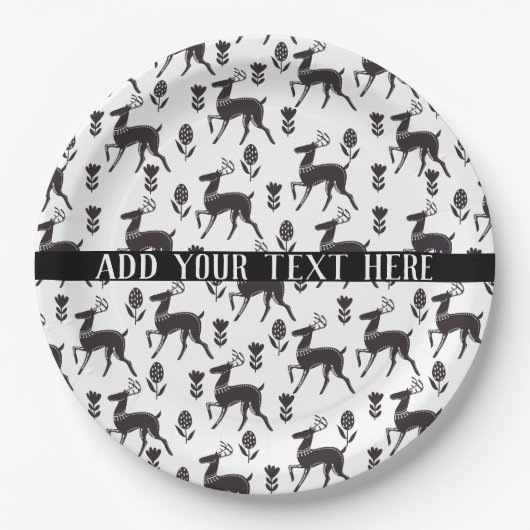 Scandia Folk Art Deer Papieren Bordje (Voorkant)