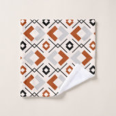 Scandinave brûlé orange gris et beige géométrique (Gant de toilette)