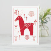 Scandinave Red Folk Art Cartes de fin de année d'a (Debout devant)