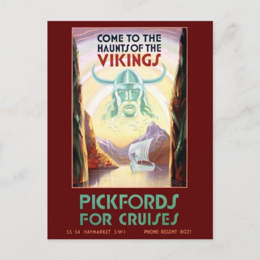  Scandinavia Vikings Cruise Travel Briefkaart (Voorkant)