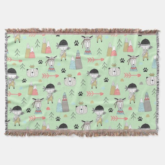 Scandinavian Boho Wilderness Fun Deken (Voorkant)