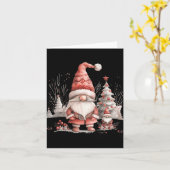 Scandinavian Christmas Gnome Red Berries T Shirt Kaart (Gele Bloem)