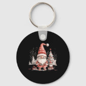 Scandinavian Christmas Gnome Red Berries T Shirt Sleutelhanger (Voorkant)