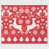 SCANDINAVIAN CHRISTMAS PATTERN GIFT WRAPPING CADEAUPAPIER (Vlak)