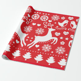 SCANDINAVIAN CHRISTMAS PATTERN GIFT WRAPPING CADEAUPAPIER