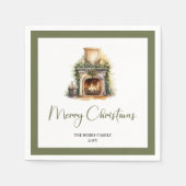 Scandinavian Christmas Tree Personalized Napkins Servet (Voorkant)