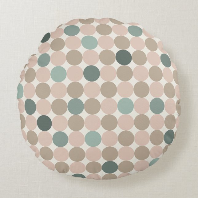 Scandinavian Circles Round Throw Pillow Rond Kussen (Voorkant)