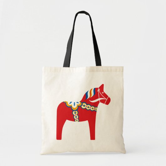 Scandinavian dala horse canvas tas (Voorkant)