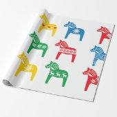 SCANDINAVIAN DALA HORSE GIFT WRAPPING CADEAUPAPIER (Uitgerold)