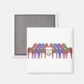 Scandinavian Dala Horses God jul Kerstmis Magneet (Voorkant / Achterkant)