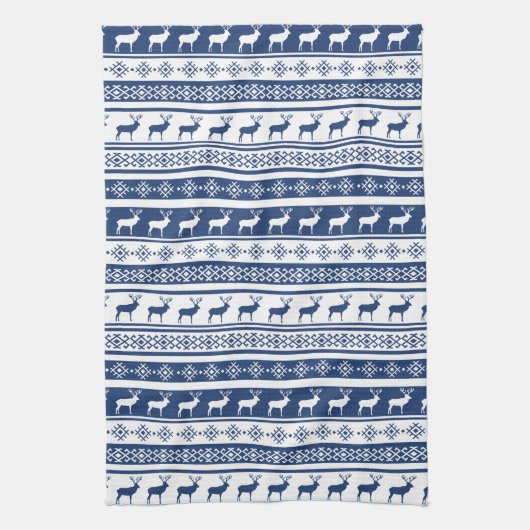 Scandinavian Deer Holiday Print Theedoek (Verticaal)