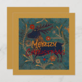 Scandinavian Deer Kerstmis Feestdagenkaart (Voorkant / Achterkant)