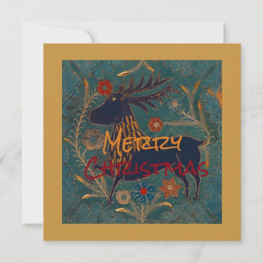 Scandinavian Deer Kerstmis Feestdagenkaart (Voorkant)