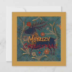 Scandinavian Deer Kerstmis Feestdagenkaart