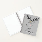 Scandinavian Deer Personalized Sketch Notitieboek (Binnen)