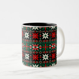 Scandinavian Fair Isle Christmas Edition 3 Tweekleurige Koffiemok
