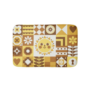 Scandinavian Floral: Abstracte Kaart. Badmat