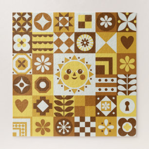 Scandinavian Floral: Abstracte Kaart. Legpuzzel