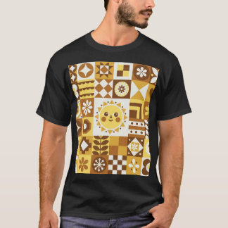 Scandinavian Floral: Abstracte Kaart. T-shirt