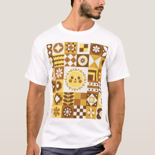 Scandinavian Floral: Abstracte  Kaart. T-shirt