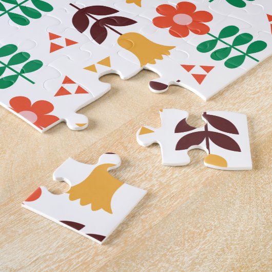 Scandinavian Floral Pattern Legpuzzel (Zijkant)