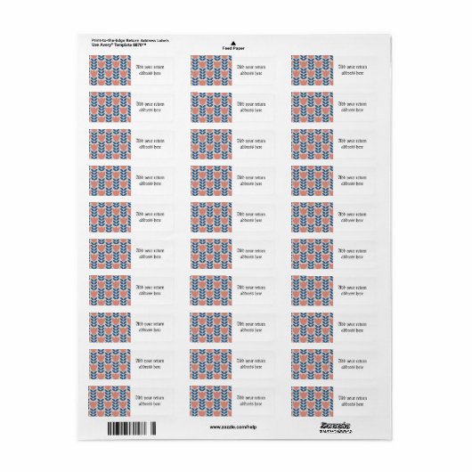 Scandinavian floral pattern, retro style, mid cent etiket (Full Sheet)