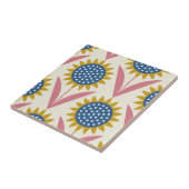 Scandinavian floral pattern, retro style, mid cent tegeltje (Zijkant)