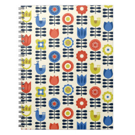 Scandinavian Floral Spiral Notitieboek Journal