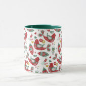 Scandinavian Folk Art Holiday Print Mok (Midden)