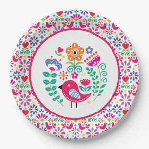 Scandinavian Folk Art Papieren Bordje