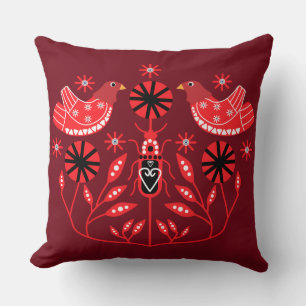 Scandinavian Folk Art Prints Noordse Decor Fleec Kussen
