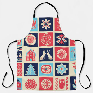 Scandinavian folk art seamless vintage pattern wit schort