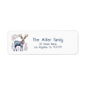 Scandinavian Folk Reindeer Personalized Text Etiket (Voorkant)