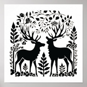 Scandinavian Folk Woodland Art Poster