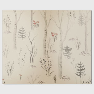 SCANDINAVIAN FOREST PATTERN CHRISTMAS GIFT WRAP CADEAUPAPIER