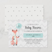 Scandinavian Fox boy baby shower (Voorkant / Achterkant)