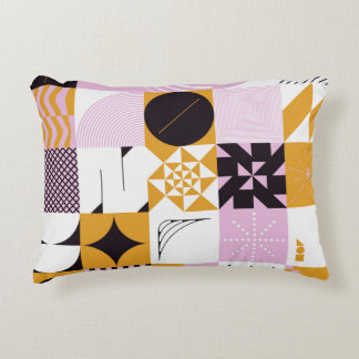 Scandinavian Geometric: Hand-getrokken kunstwerk. Accent Kussen