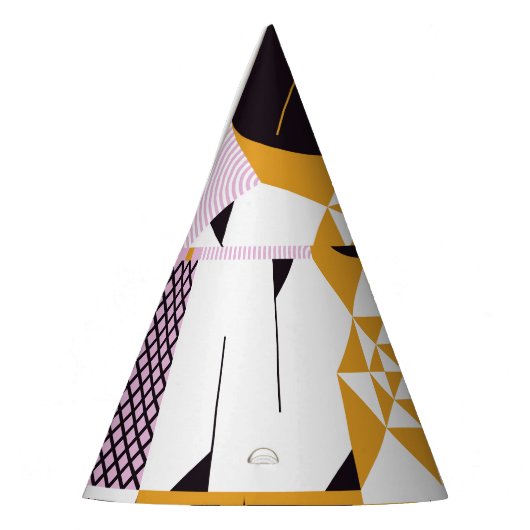 Scandinavian Geometric: Hand-getrokken kunstwerk. Feesthoedjes (Links)