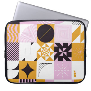 Scandinavian Geometric: Hand-getrokken kunstwerk. Laptop Sleeve