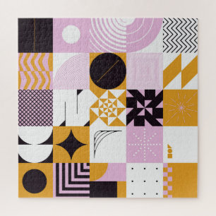 Scandinavian Geometric: Hand-getrokken kunstwerk. Legpuzzel